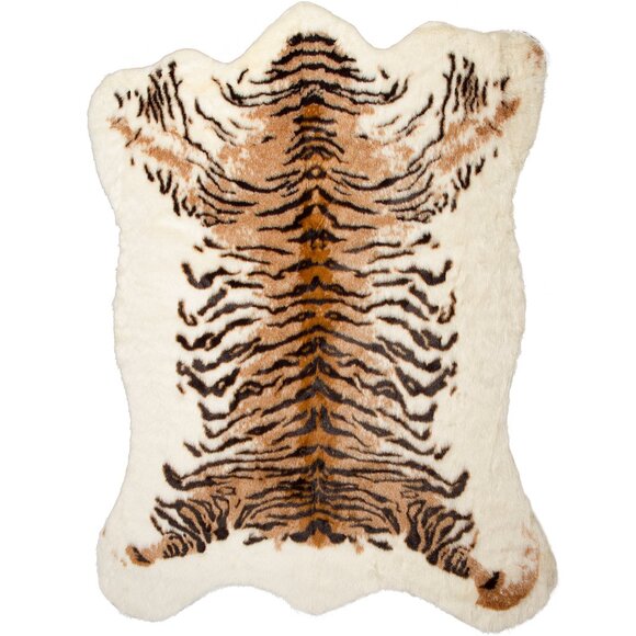 Luxe Home Decor Classic Faux Hide Rug | 1-Piece | Tyler tiger | 5.25'x7.5' - Picture 1 of 4